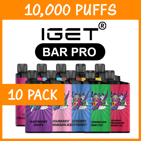 10 PACK - IGET BAR PRO - 10000 PUFFS