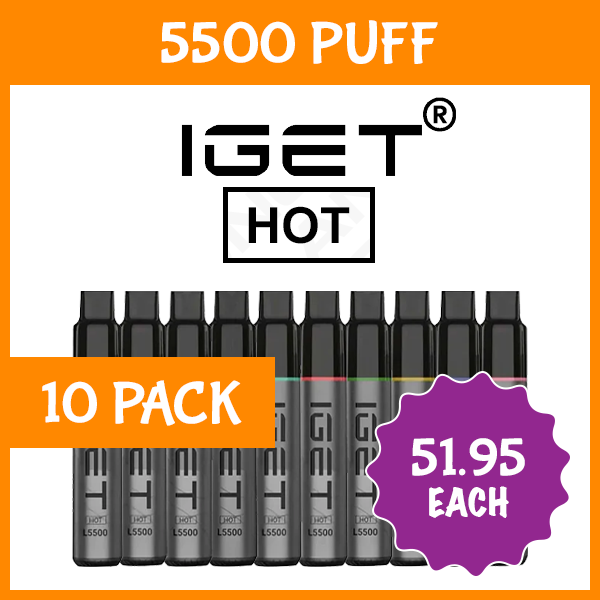 10 PACK - IGET HOT - 5500 PUFFS