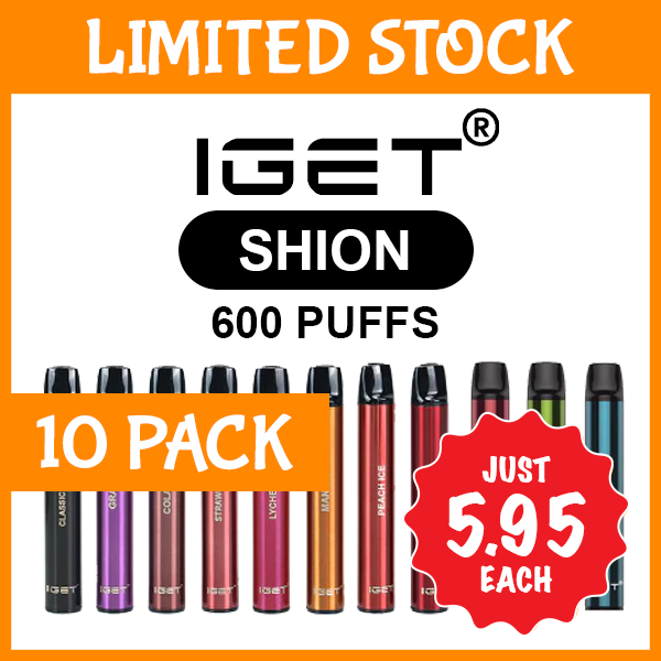 10 PACK - IGET SHION - 600 PUFFS
