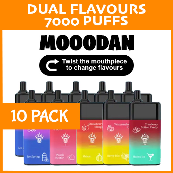 10 PACK - MOOODAN DUAL FLAVOUR - 7000 PUFFS