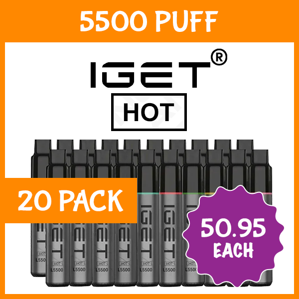 20 PACK - IGET HOT - 5500 PUFFS