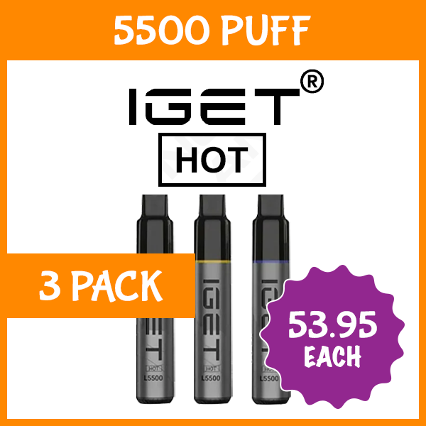 3 PACK - IGET HOT - 5500 PUFFS