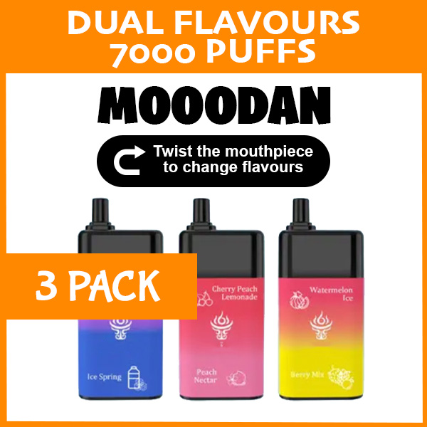 3 PACK - MOOODAN DUAL FLAVOUR - 7000 PUFFS