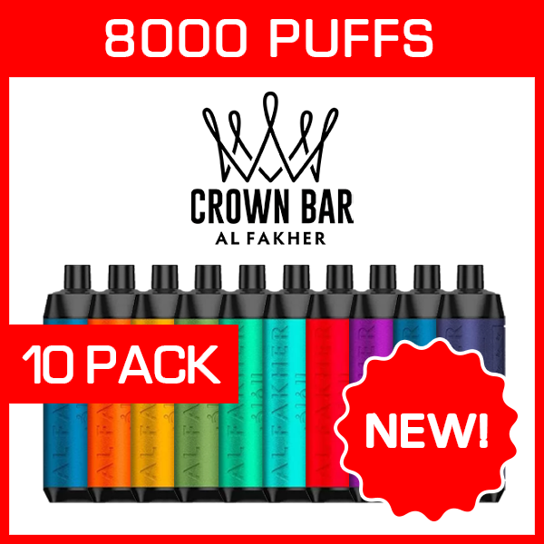 ALFAKHER CROWN BAR - 8000 PUFFS - 10 PACK