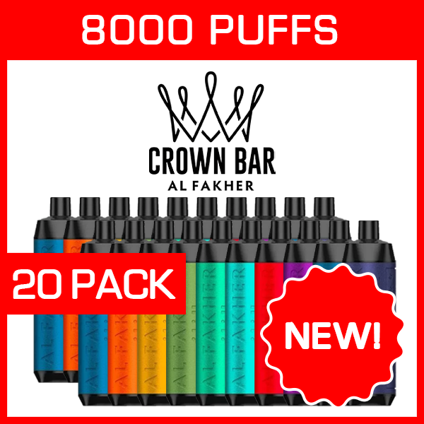 ALFAKHER CROWN BAR - 8000 PUFFS - 20 PACK