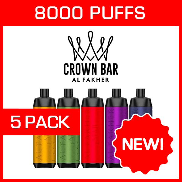 ALFAKHER CROWN BAR - 8000 PUFFS - 5 PACK