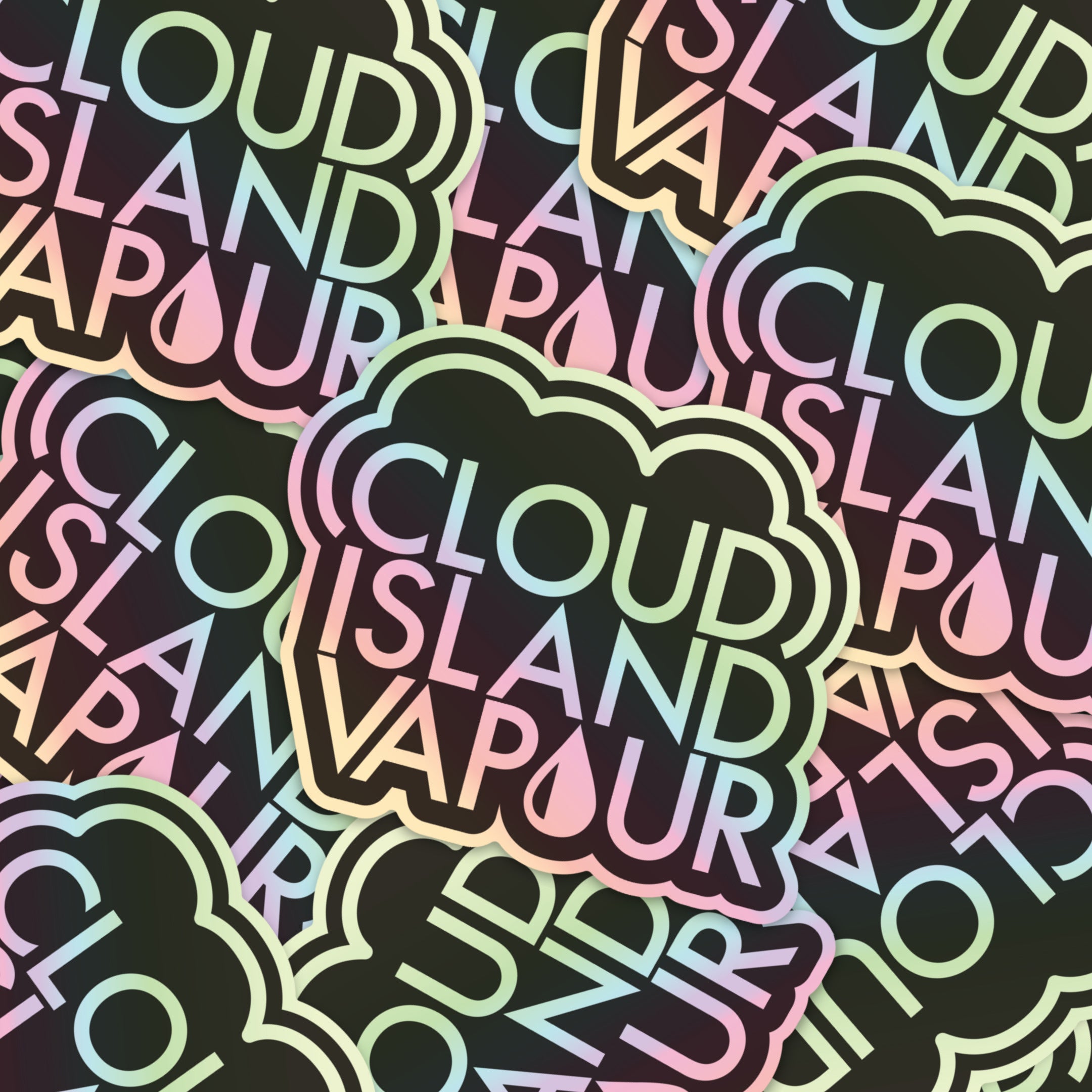 Holographic Sticker - CLOUD ISLAND VAPOUR