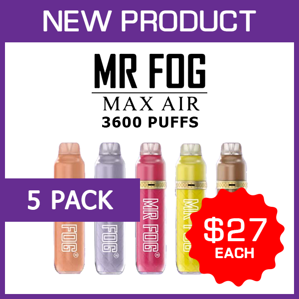 MR FOG MAX AIR - 3600 PUFFS - 5 PACK