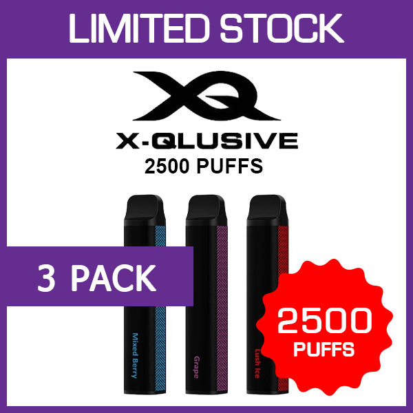 X-QLUSIVE - 2500 PUFFS - 3 PACK